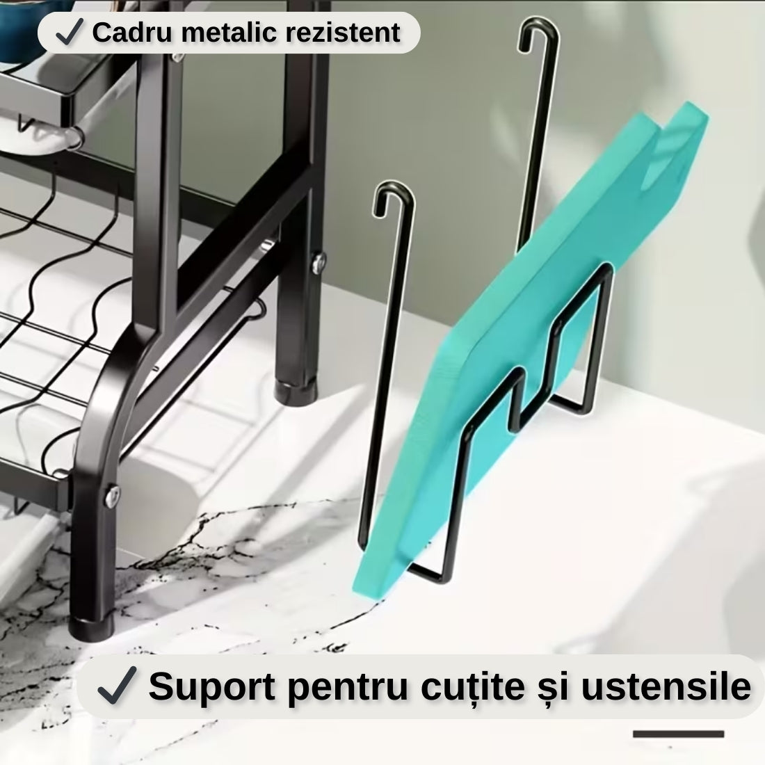 Suport pentru Vase cu 3 Niveluri – Organizator Modern pentru Bucătărie din Metal