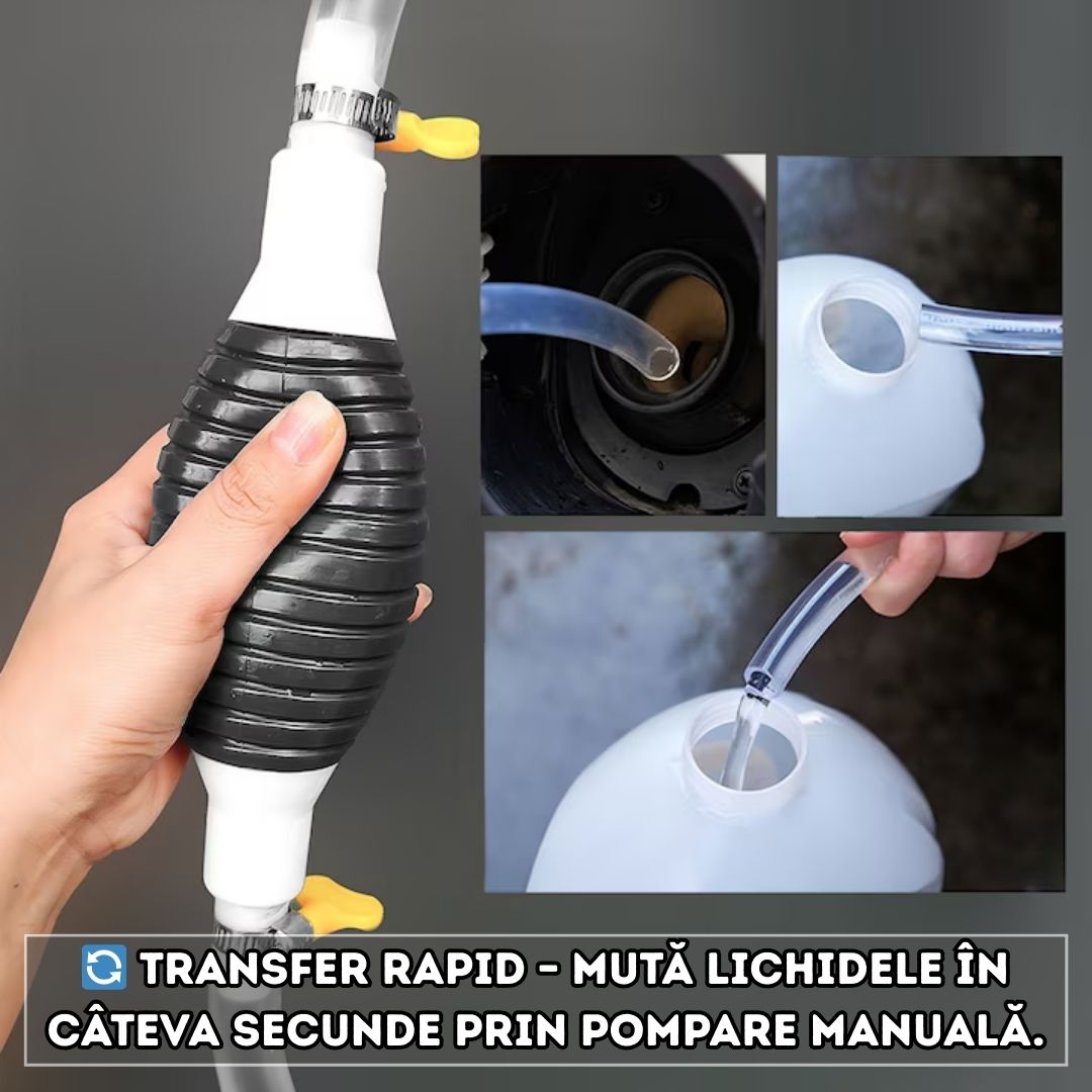 Set de 2 Pompe Manuale pentru Transfer Lichide cu Furtun Transparent – Transfer Rapid și Ușor