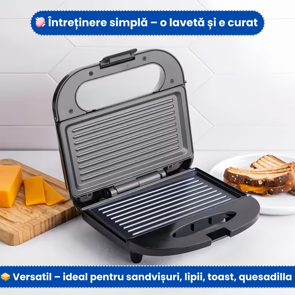 Sandwich Maker Electric – Putere 750W, Plăci Antiaderente