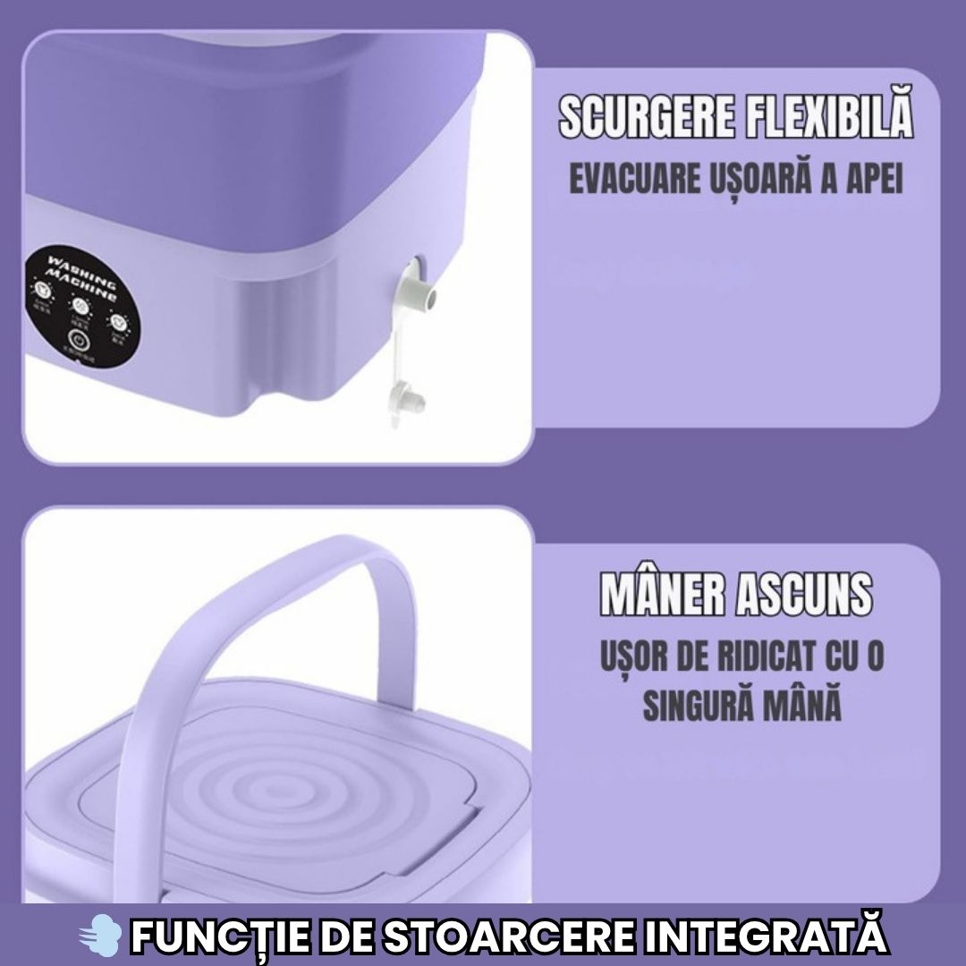 Mini Mașină de Spălat Portabilă 9L – Curățenie Rapidă Oriunde, Oricând!
