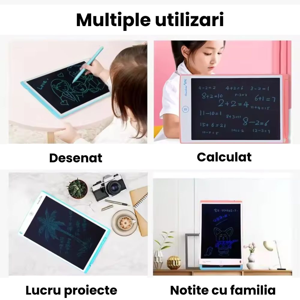 Tableta Digitală Color 8.5 Inch – Scriere & Desen, Ștergere Instantă