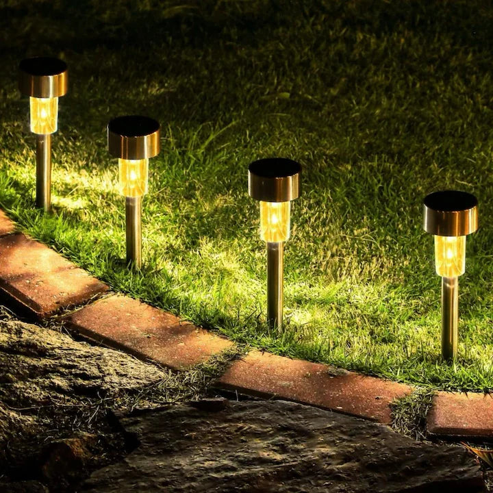 Set de 12 lumini led solare pentru gradina