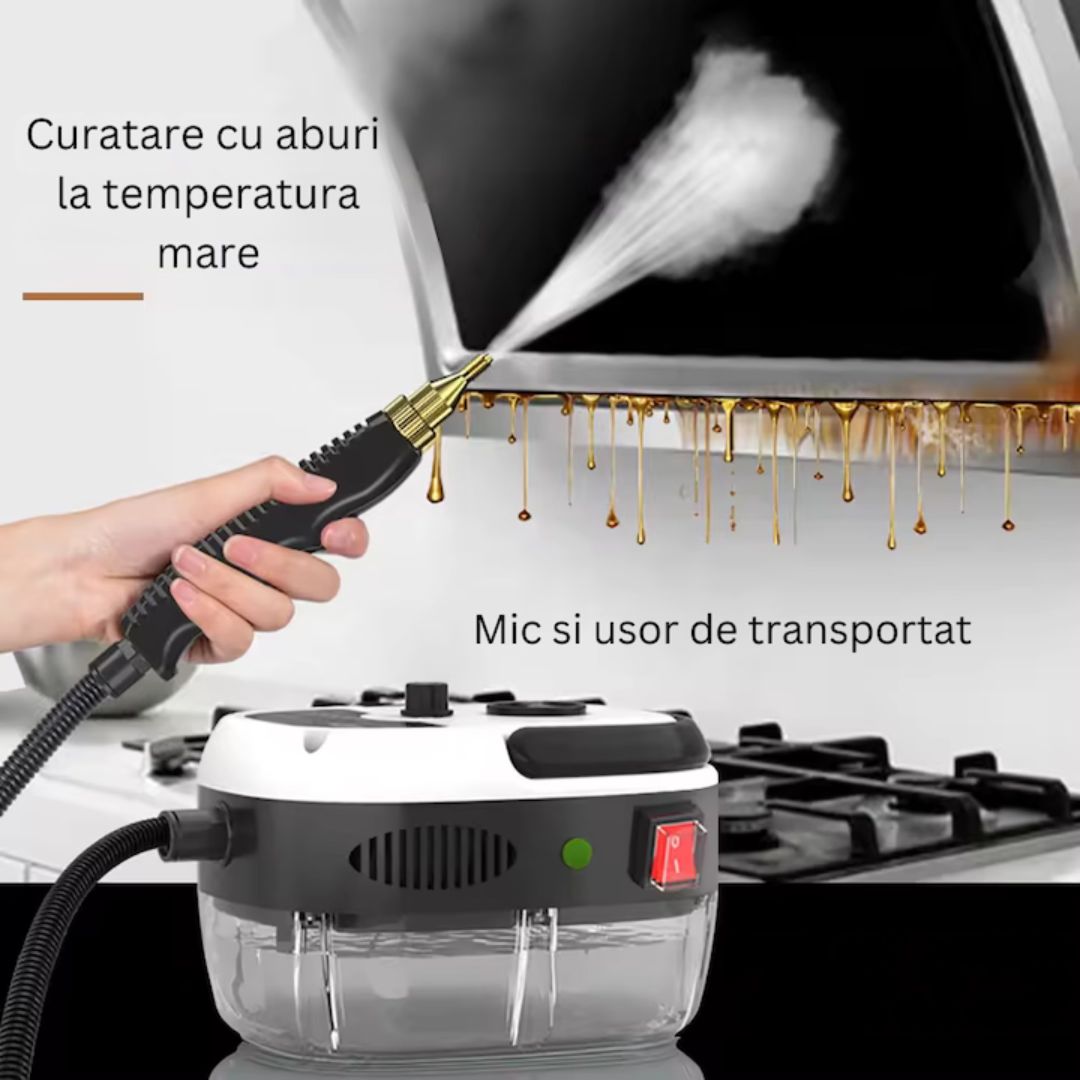 Aparat de Curățat cu Abur 2500W – Igienizare, Degresare, Rezervor 1L și Accesorii Multiple