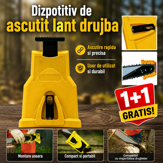 Set de 2 Ascuțitoare Lanț Drujbă –  Unealta perfectă. Tăiere Perfectă în Doar Câteva Secunde !