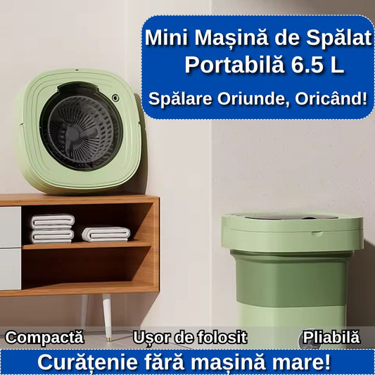 Mini Mașină de Spălat Portabilă 6.5 L – Pliabilă, Silențioasă, Eficientă