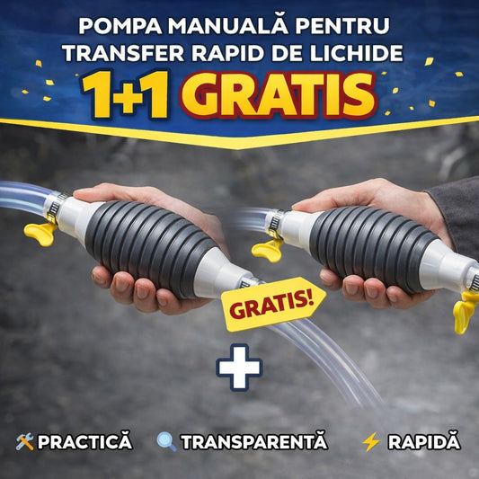 Set de 2 Pompe Manuale pentru Transfer Lichide cu Furtun Transparent – Transfer Rapid și Ușor