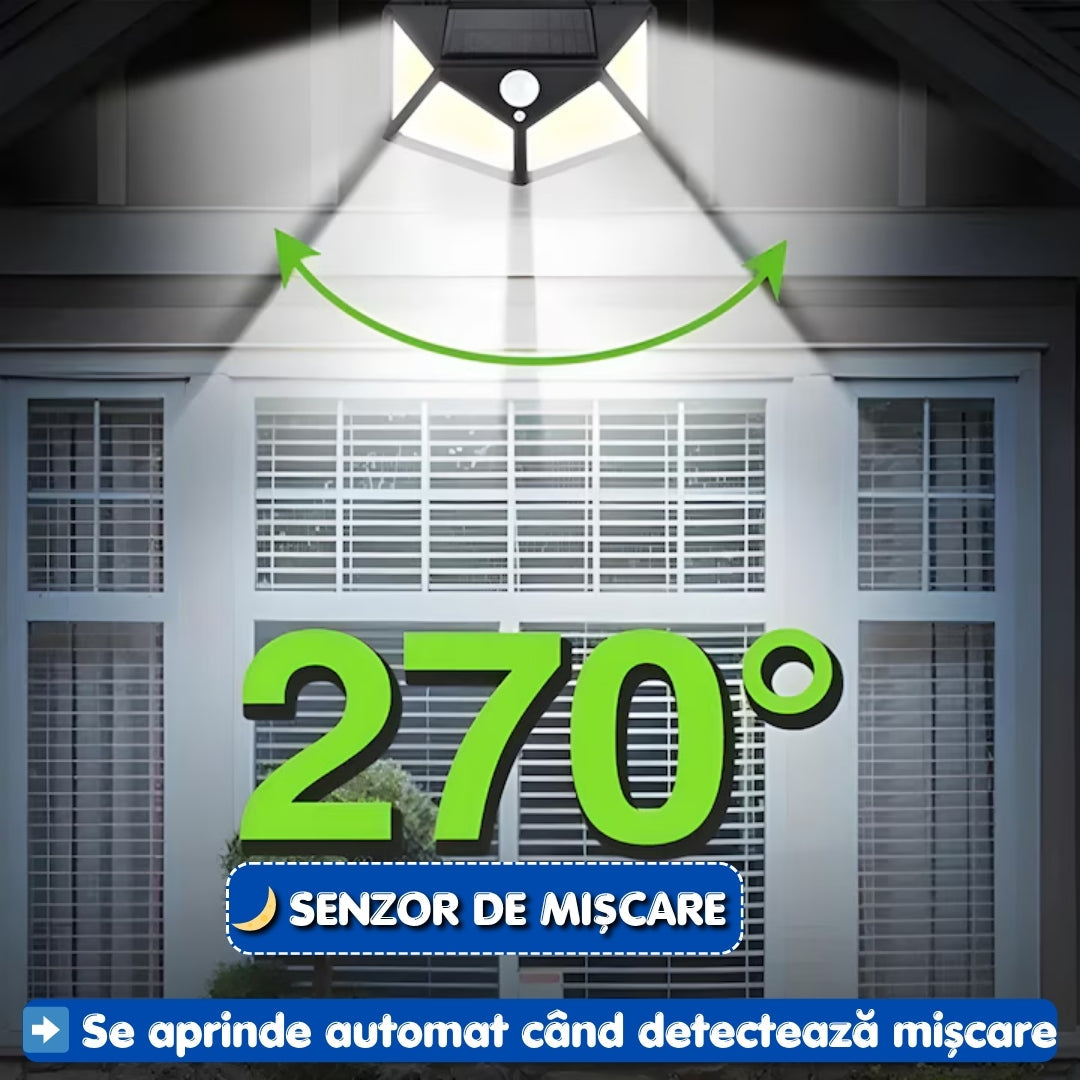 Set 6 Lămpi LED Solare cu Senzor de Mișcare – Iluminare Puternică pentru Exterior