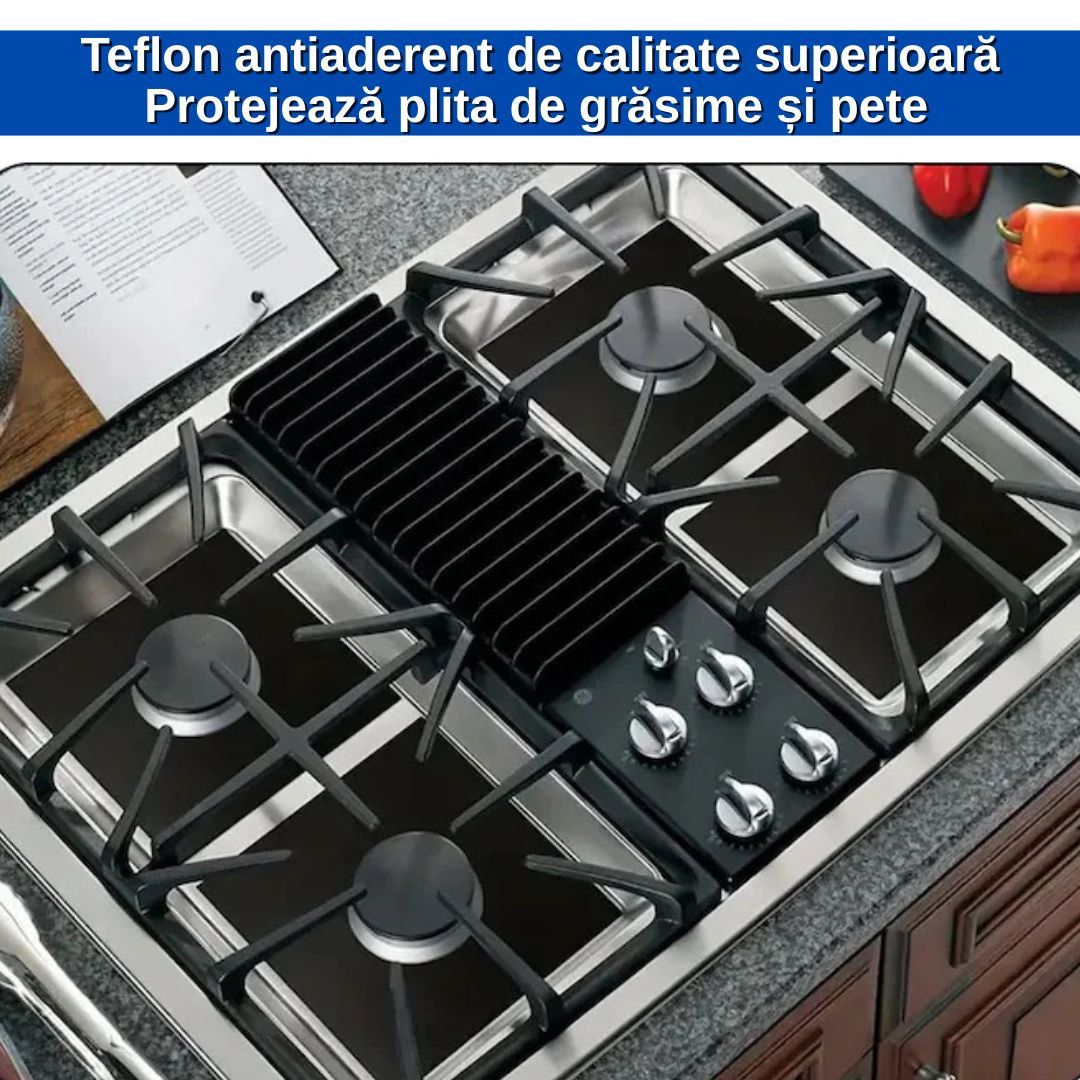 Set 12 Folii Protecție Aragaz sau Plită – Refolosibile, Rezistente până la 260°C, Ușor de Curățat