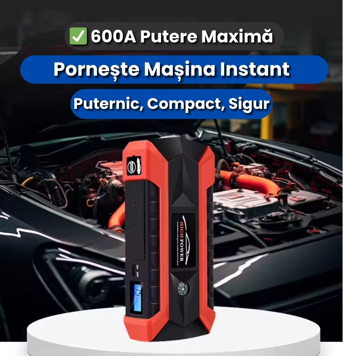 Redresor Auto Profesional 12V – Putere Mare, 99800mAh, 600 A