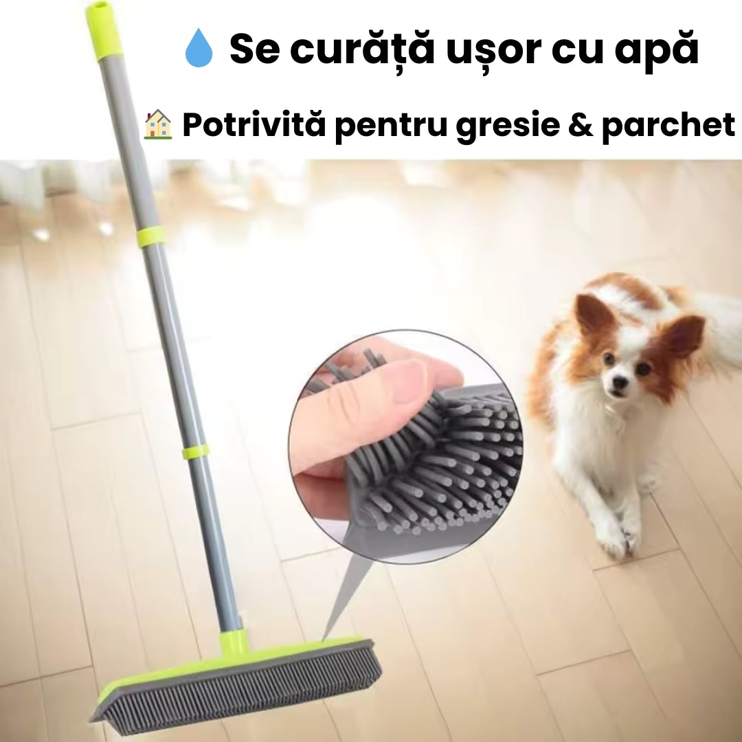 Mătură din Cauciuc – Ideală pentru Păr de Animale și Curățenie Rapidă