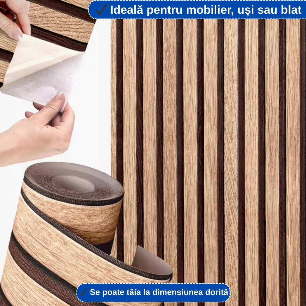 Set de 6 folii Autocolante pentru Mobilier și Pereți – Design Lemn Modern