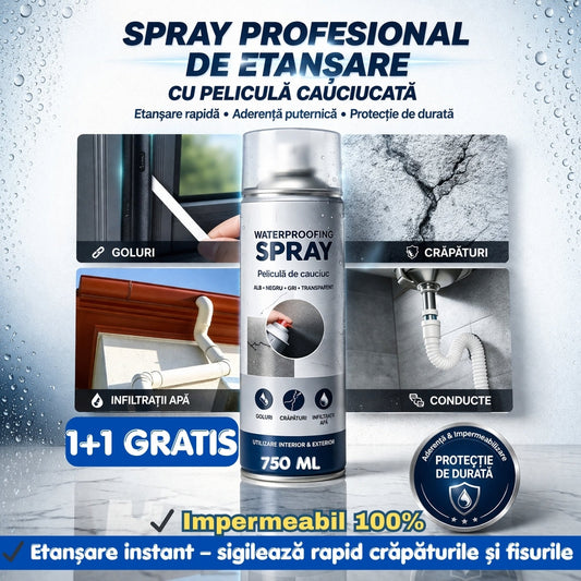 Set de 2 Sprayuri Etanșare Impermeabil 750ML - Sigilare Instant cu Peliculă Cauciucată