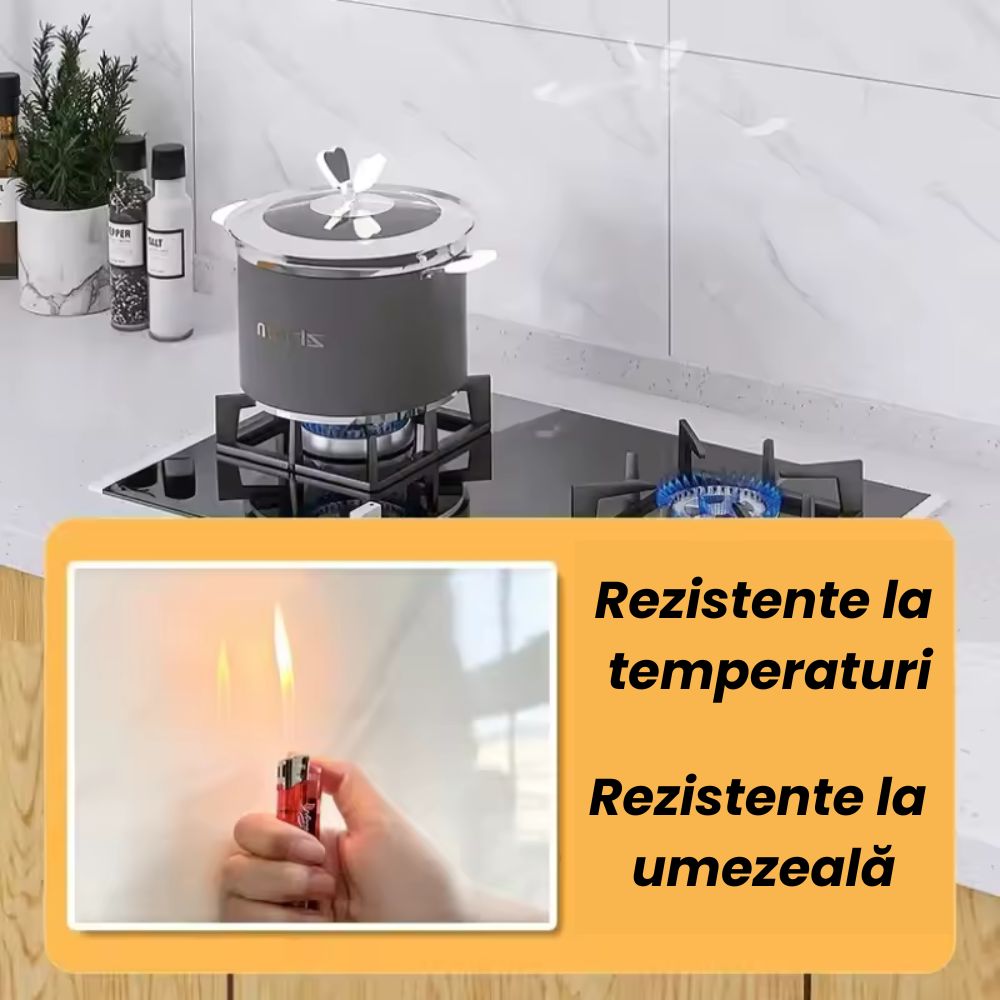 Set 10 Plăci Autocolante PVC – Imitație Marmură, 60×60 cm