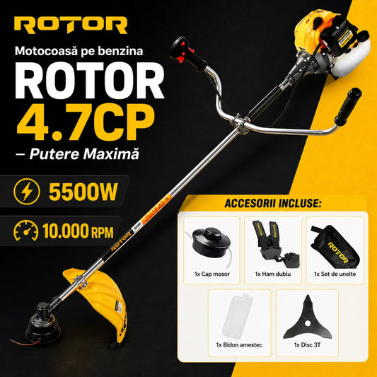 Motocoasă pe Benzină ROTOR 4.7CP – Putere Extremă pentru Orice Tip de Vegetație