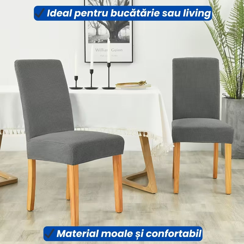 Set 6 Huse Universale pentru Scaune – Transformă si Protejeaza Aspectul Scaunelor