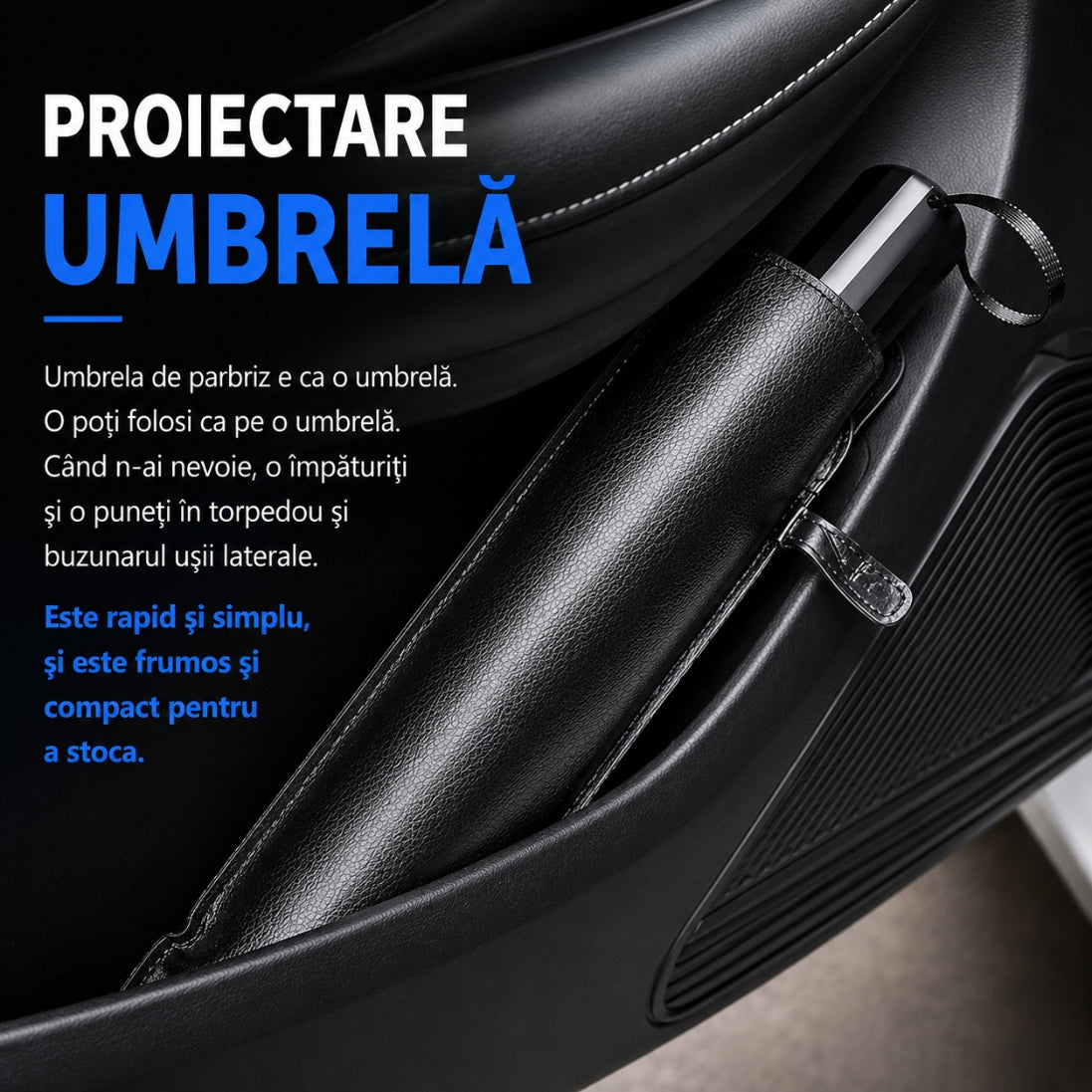 Set de 2 Parasole Auto Tip Umbrelă – Protecție UV + Interior Răcoros, Montare în 3 Secunde