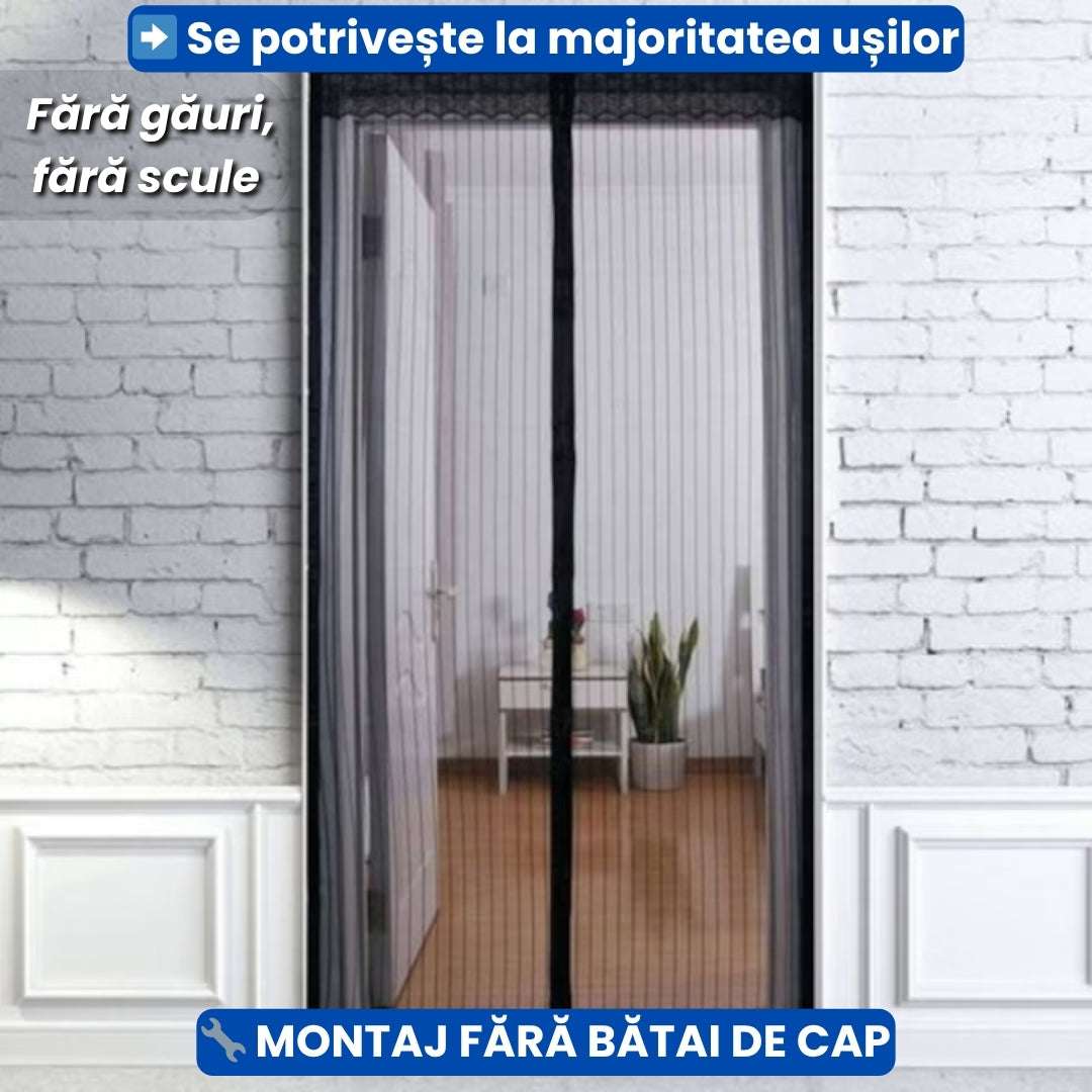 Set de 2 Perdele Magnetice Anti-Insecte 100x210 cm – Protecție Maximă pentru Uși