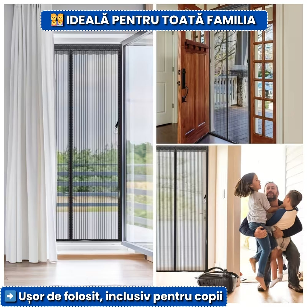 Set de 2 Perdele Magnetice Anti-Insecte 100x210 cm – Protecție Maximă pentru Uși