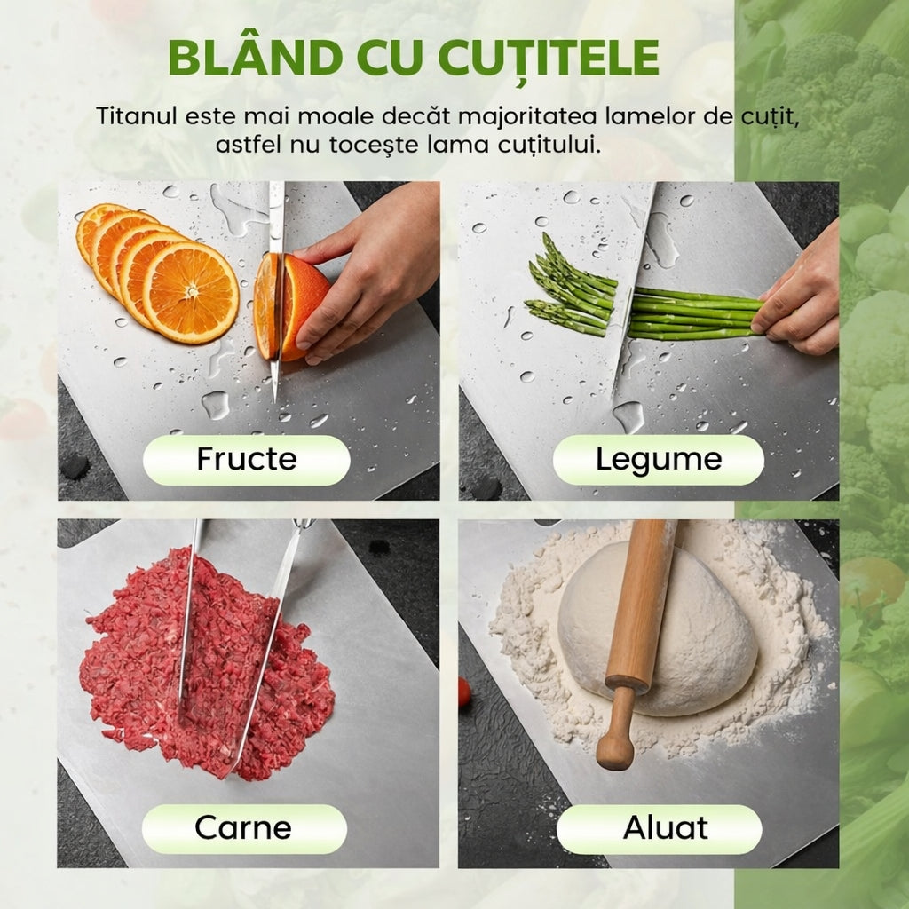 Set 3 Tocătoare Premium din Oțel Inoxidabil cu Titan – Rezistente și Igienice