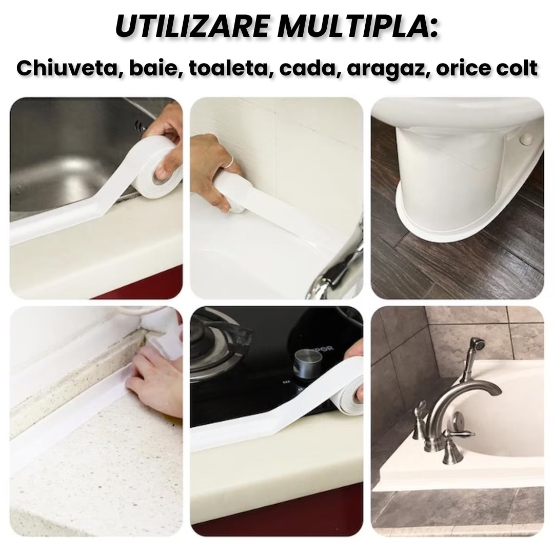Set de 2 Benzi Etanșare Colțuri 3.8cm x 3.2M – Protecție Împotriva Infiltrațiilor