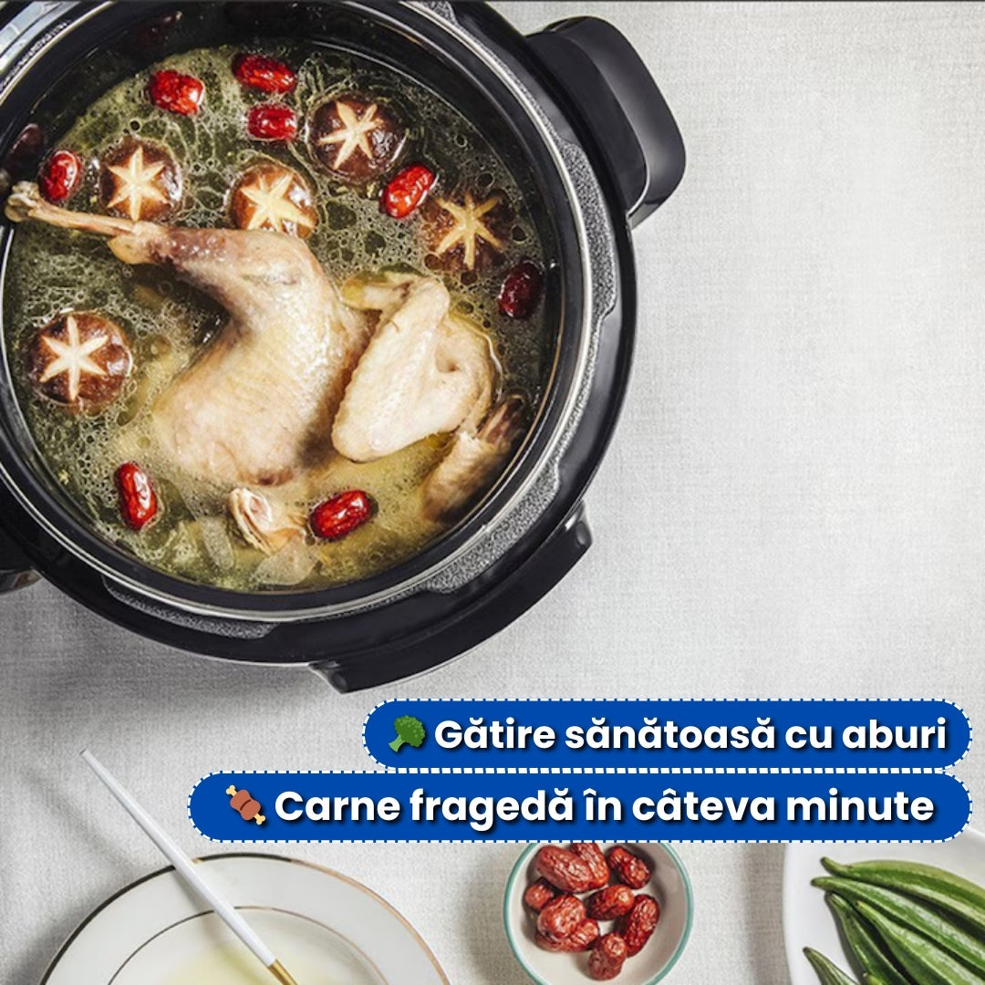 Oală Sub Presiune Electrică 6L – 1050W, Panou Digital cu Multe Programe