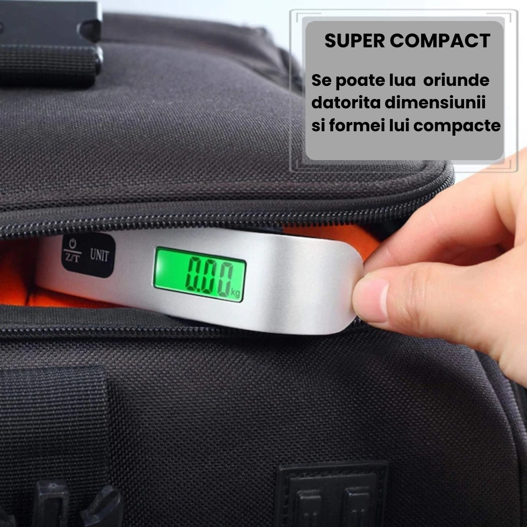 Cântar Digital Portabil pentru Bagaje, Sacose – Max 50KG cu Afișaj LCD si temperatura
