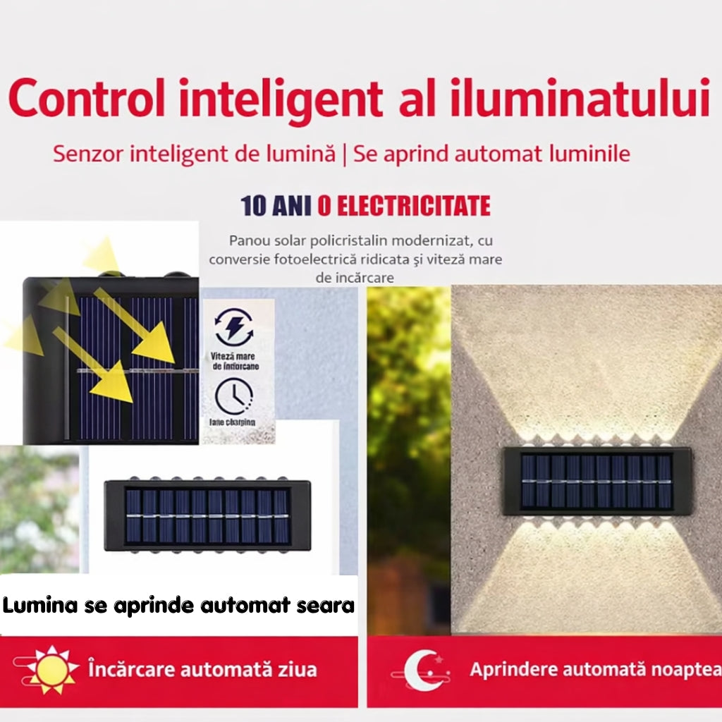 Set 6 Lămpi Solare de Perete – Iluminare Decorativă Exterior
