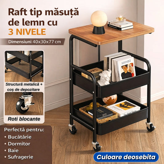 Măsuță cu Roți și Spații de Depozitare – Design Modern, Unic