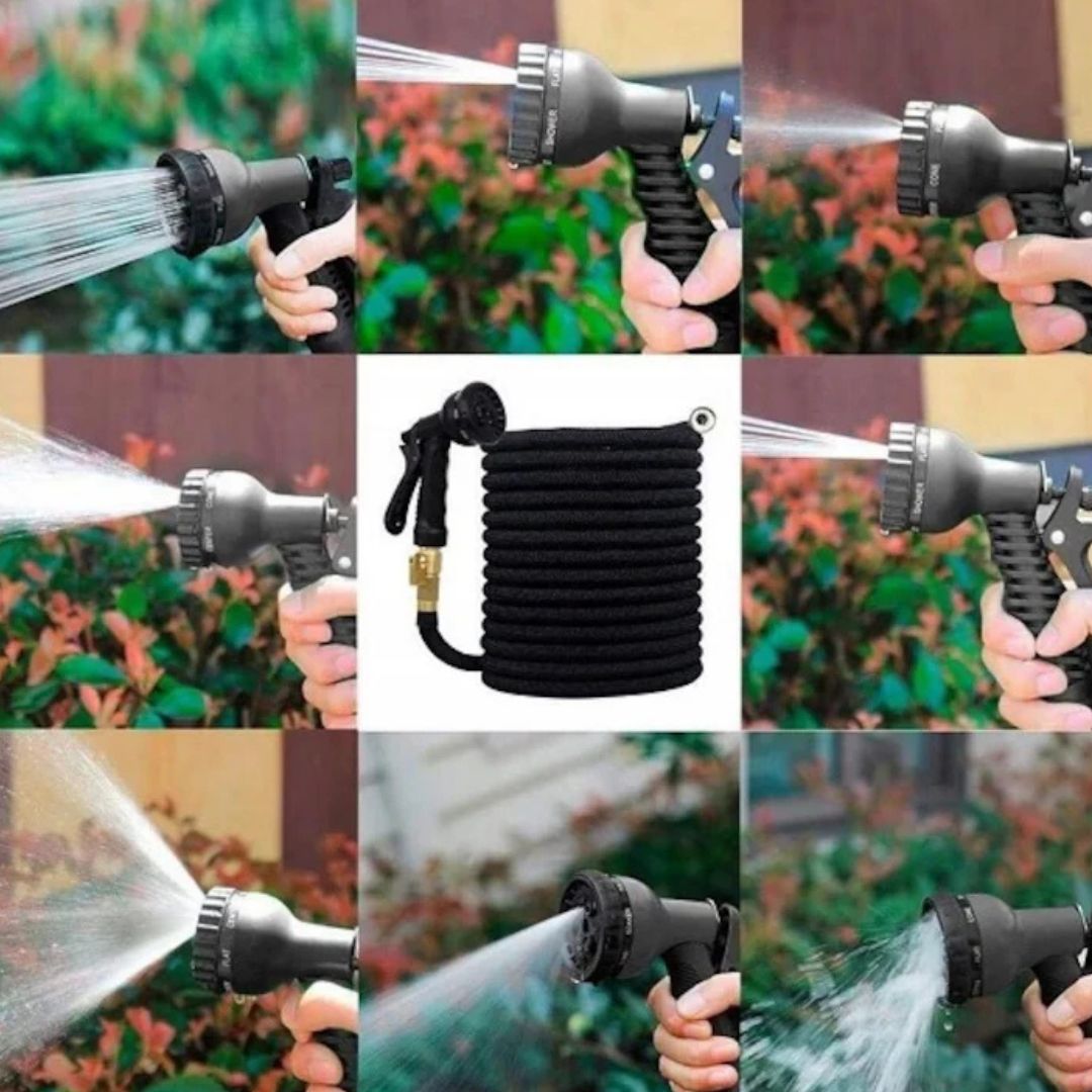 Furtun din latex ABS profesional pentru udat – 50m, Conectori metalici