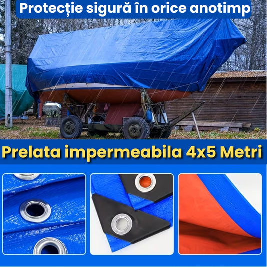Set de 2 Prelate Impermeabile 4×5 m pentru Exterior – Protecție împotriva Ploii, Vântului și Soarelui