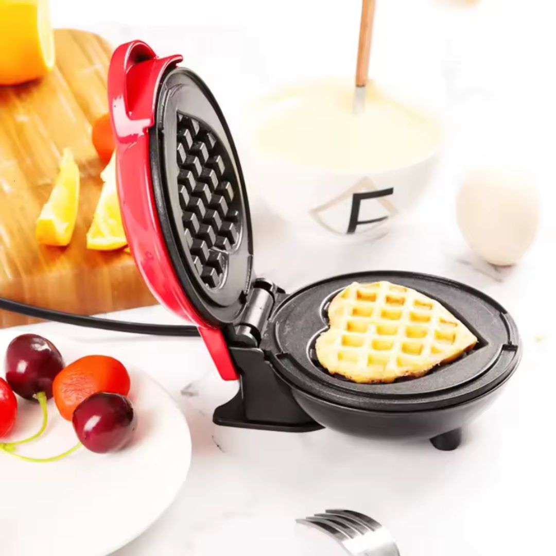 Aparat de facut vafe 350W - Antiaderent, forma inimioara