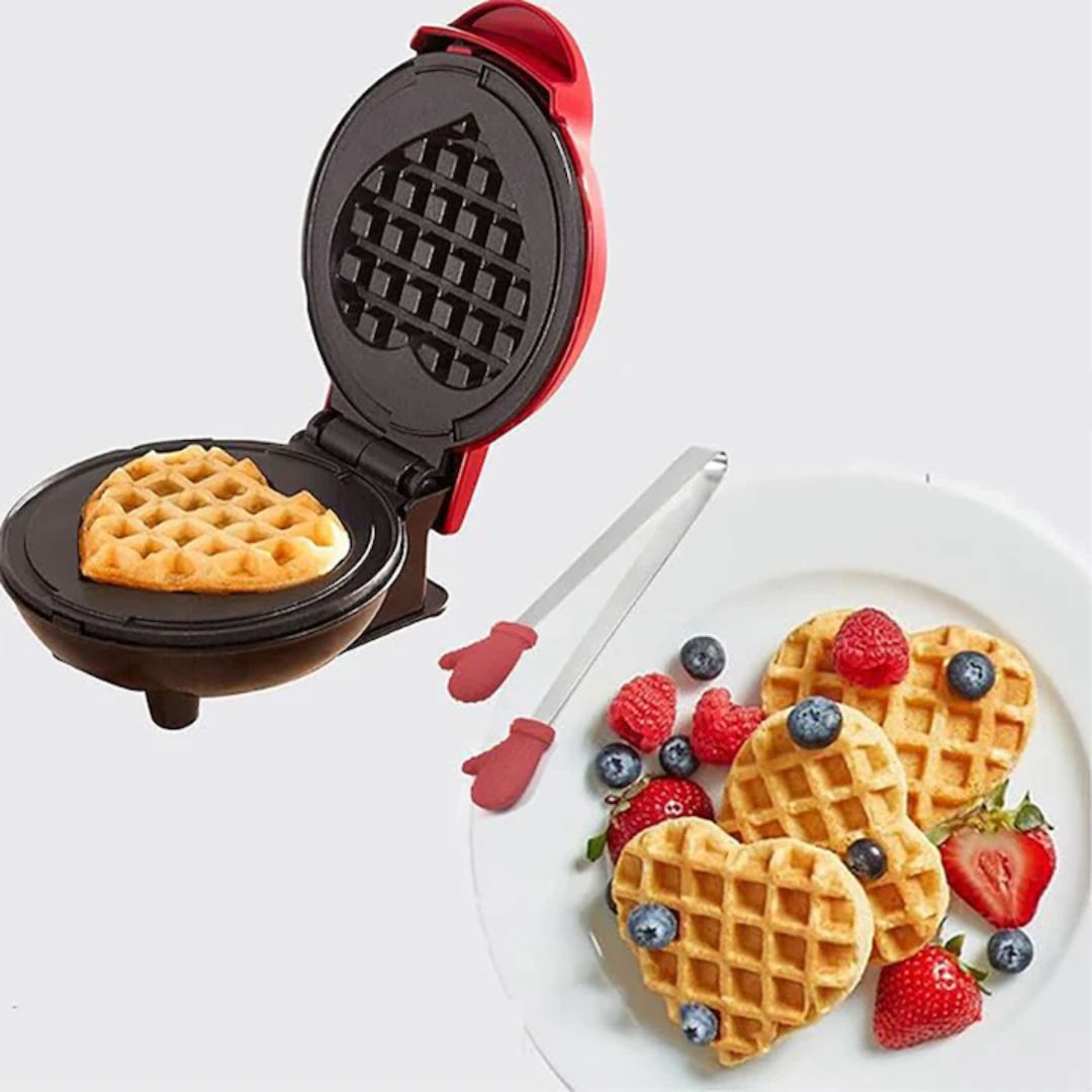 Aparat de facut vafe 350W - Antiaderent, forma inimioara