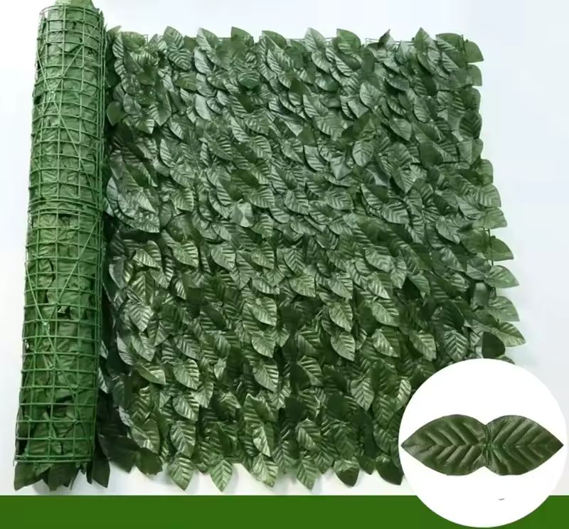 Gard decorativ artificial cu frunze – Fara intretinere (1x3 m)